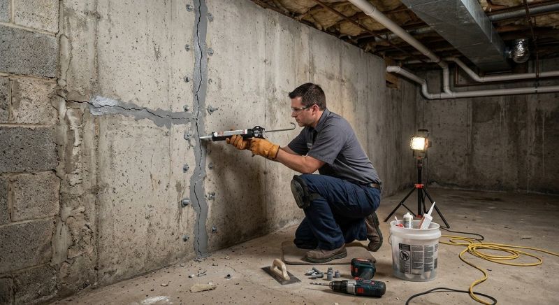 Basement Crack Repair in New Milford, CT