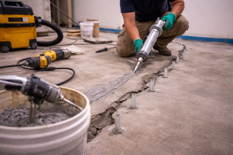 Cracked Basement Floor Repair in New Milford, CT