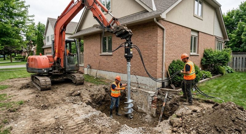 Helical Pile Installation in New Milford, CT