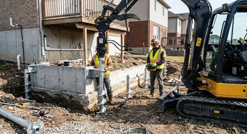 Helical Pile Installation in New Milford, CT