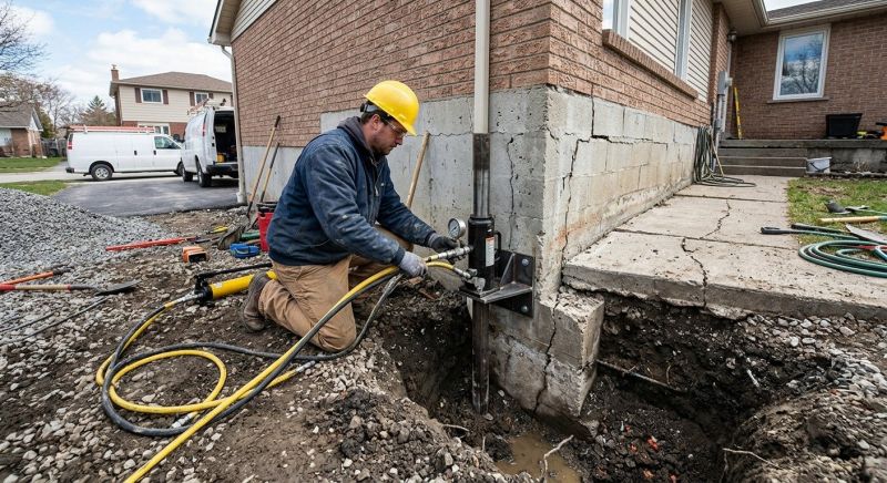 Sinking Foundation Repair in Newtown, CT